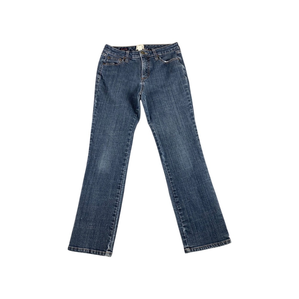 St Johns Bay Womens 6S Straight Leg Blue Denim Jeans Casual Everyday